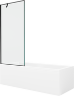 Mexen Cubik правоъгълна вана 150 x 70 cm с обшивка и 1-крилен параван 80 cm, черен десен - 550315070X9508007070