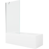 Mexen Cubik правоъгълна вана 150 x 70 cm с обшивка и еднокрил параван 90 cm, прозрачен, хром - 550315070X9509000001