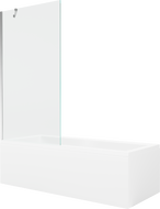 Mexen Cubik правоъгълна вана 150 x 70 cm с обшивка и еднокрил параван 90 cm, прозрачен, хром - 550315070X9509000001