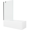 Mexen Cubik правоъгълна вана 150 x 70 cm с облицовка и 1-крилен параван 100 cm, прозрачен, черен - 550315070X9510000070