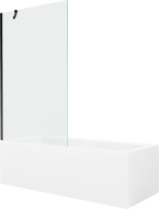 Mexen Cubik правоъгълна вана 150 x 70 cm с облицовка и 1-крилен параван 100 cm, прозрачен, черен - 550315070X9510000070