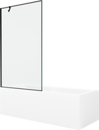 Mexen Cubik правоъгълна вана 150 x 70 см с обшивка и параван с 1 крило 100 см, черен шарка - 550315070X9510007070