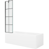 Mexen Cubik правоъгълна вана 160 x 70 cm с обшивка и еднокрилен параван 50 cm, черен модел - 550316070X9505007077