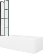 Mexen Cubik правоъгълна вана 160 x 70 cm с обшивка и еднокрилен параван 50 cm, черен модел - 550316070X9505007077