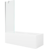 Mexen Cubik правоъгълна вана 160 x 70 cm с корпус и еднокрилен параван 60 cm, прозрачен, хром - 550316070X9506000001