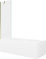 Mexen Cubik правоъгълна вана 160 x 70 см с обшивка и еднокрилен параван 60 см, прозрачен, златен - 550316070X9506000050