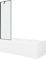 Mexen Cubik правоъгълна вана 160 x 70 см с обшивка и еднокрилен параван 60 см, черен модел - 550316070X9506007070