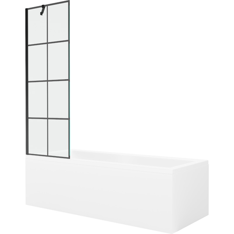 Mexen Cubik правоъгълна вана 160 x 70 cm с облицовка и еднокрилен параван 60 см,