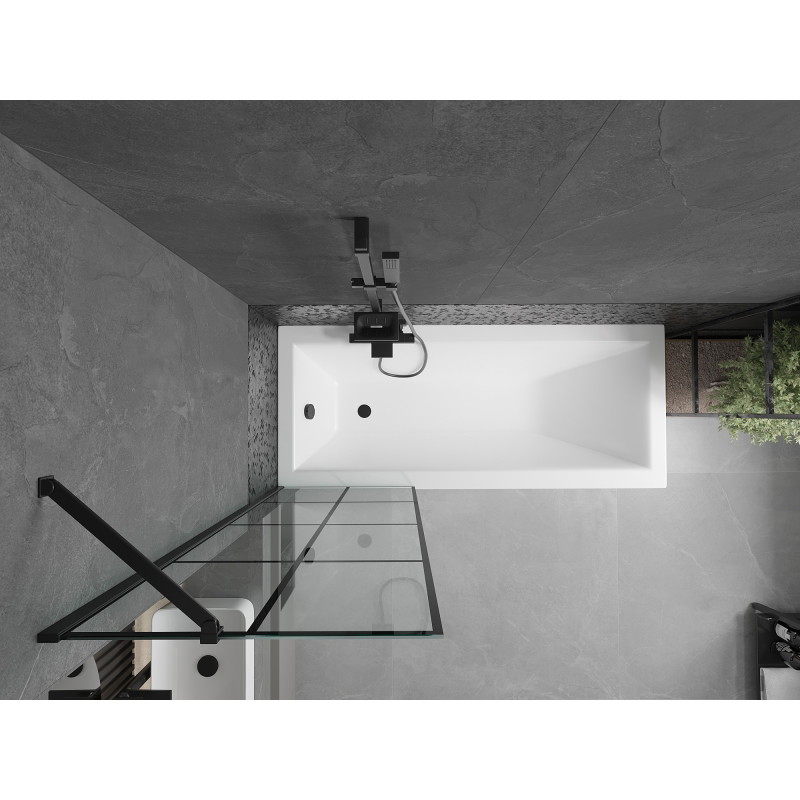 Mexen Cubik правоъгълна вана 160 x 70 cm с облицовка и еднокрилен параван 60 см,