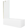Mexen Cubik правоъгълна вана 160 x 70 cm с облицовка и 1-крилна преграда 70 cm, прозрачна, златна - 550316070X9507000050