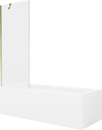 Mexen Cubik правоъгълна вана 160 x 70 cm с облицовка и 1-крилна преграда 70 cm, прозрачна, златна - 550316070X9507000050