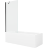 Mexen Cubik правоъгълна вана 160 x 70 cm с облицовка и 1-отделен параван 80 cm, прозрачна, черна - 550316070X9508000070