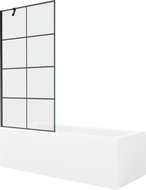 Mexen Cubik правоъгълна вана 160 x 70 cm с облицовка и 1-крилен параван 90 cm, черен модел - 550316070X9509007077