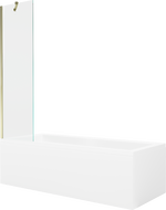 Mexen Cubik правоъгълна вана 170 x 70 cm с корпус и еднокрилен параван 50 cm, прозрачен, златен - 550317070X9505000050