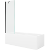 Mexen Cubik правоъгълна вана 170 x 70 cm с облицовка и 1-крилен параван 60 cm, прозрачен, черен - 550317070X9506000070