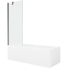 Mexen Cubik правоъгълна вана 170 x 70 cm с обшивка и еднокрилен параван 70 cm, прозрачен, черен - 550317070X9507000070