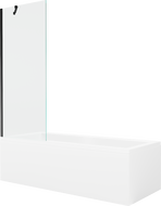 Mexen Cubik правоъгълна вана 170 x 70 cm с обшивка и еднокрилен параван 70 cm, прозрачен, черен - 550317070X9507000070
