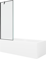 Mexen Cubik правоъгълна вана 170 x 70 см с корпус и еднокрилен параван 70 см, черен модел - 550317070X9507007070