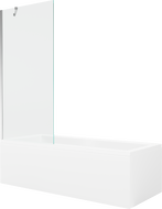 Mexen Cubik правоъгълна вана 170 x 70 см с облицовка и параван с едно крило 80 см, прозрачна, хром - 550317070X9508000001