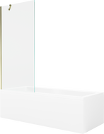 Mexen Cubik правоъгълна вана 170 x 70 см с облицовка и 1-крилен параван 80 см, прозрачен, златен - 550317070X9508000050