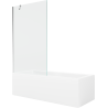 Mexen Cubik правоъгълна вана 170 x 70 cm с корпус и 1-крилен параван 100 cm, прозрачен, хром - 550317070X9510000001