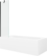 Mexen Vega правоъгълна вана 150 x 70 cm с обшивка и параван с 1 крило 50 cm, прозрачно, черно - 550115070X9505000070
