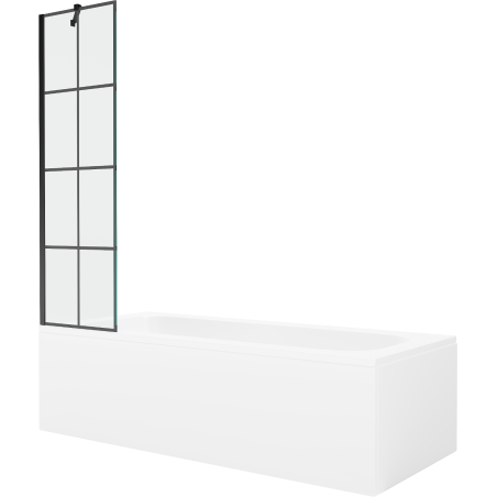 Mexen Vega вана правоъгълна 150 x 70 см с облицовка и параван с 1 крило 50 см,