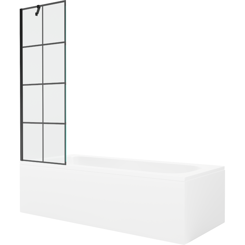 Mexen Vega правоъгълна вана 150 x 70 см с корпус и параван с едно крило 60 см,