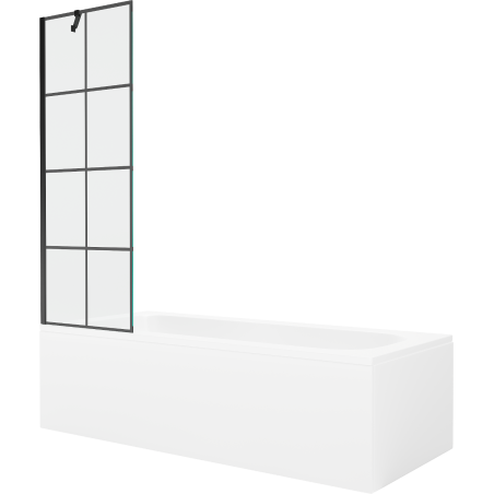Mexen Vega правоъгълна вана 150 x 70 см с корпус и параван с едно крило 60 см,