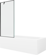 Mexen Vega правоъгълна вана 150 x 70 cm с обшивка и параван с 1 крило 80 cm, черен мотив - 550115070X9508007070