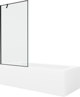 Mexen Vega правоъгълна вана 160 x 70 cm с облицовка и 1-крилен параван 90 cm, черен