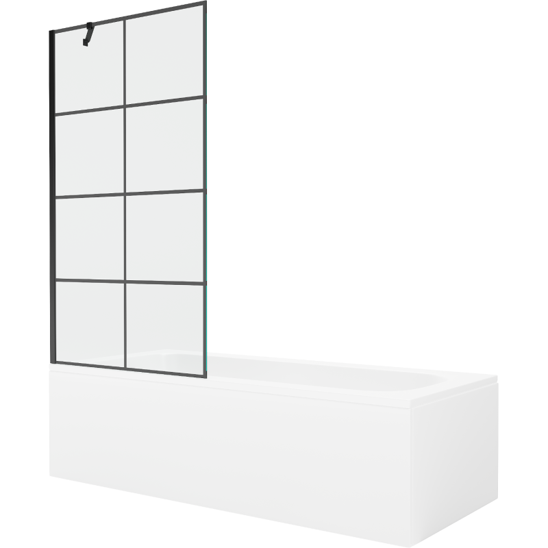 Mexen Vega правоъгълна вана 160 x 70 см с облицовка и еднокрилен параван 90 см,