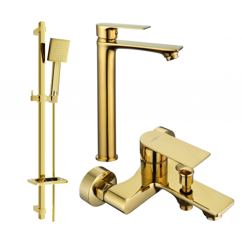 Mexen Royo DQ45 комплект за баня, златен - 72213DQ45-50