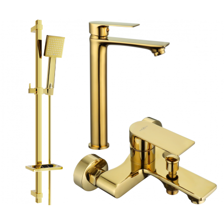 Mexen Royo DQ45 комплект за баня, златен - 72213DQ45-50