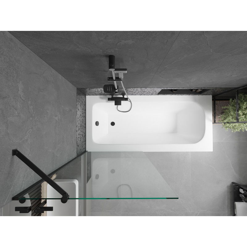 Mexen Vega правоъгълна вана 170 x 70 см с облицовка и 1-крилен параван 80 см,