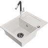 Mexen Enzo гранитна мивка с 1 камера с отцедник и кухненски смесител Flora,