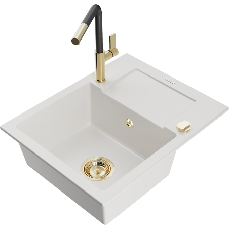 Mexen Enzo гранитна кухненска мивка с една камера с отцедник и кухненски