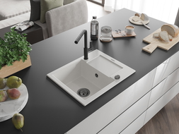 Mexen Enzo гранитна кухненска мивка с 1 камера, отцедник и кухненски