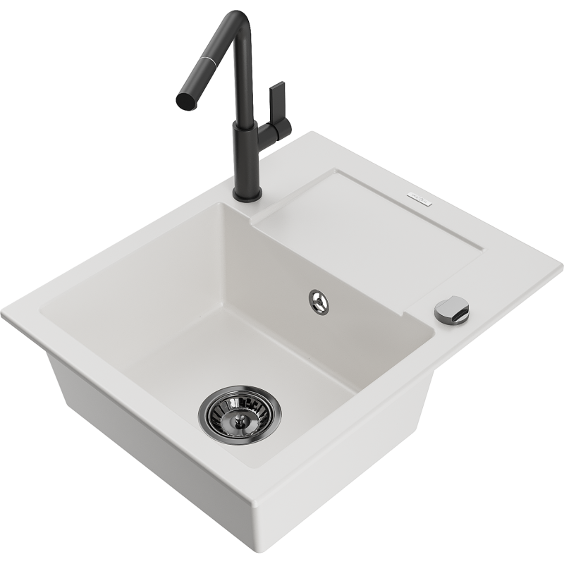 Mexen Enzo гранитна кухненска мивка с 1 камера, отцедник и кухненски
