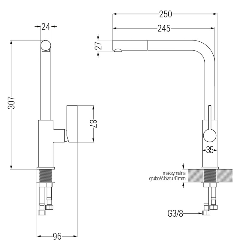 Mexen Enzo гранитна кухненска мивка с 1 отделение с отцедник и кухненски