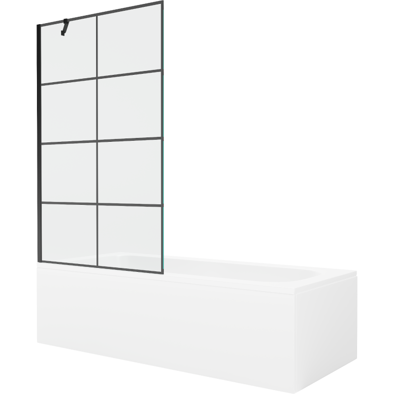 Mexen Vega правоъгълна вана 170 x 70 см с облицовка и 1-крила преграда 100 см,