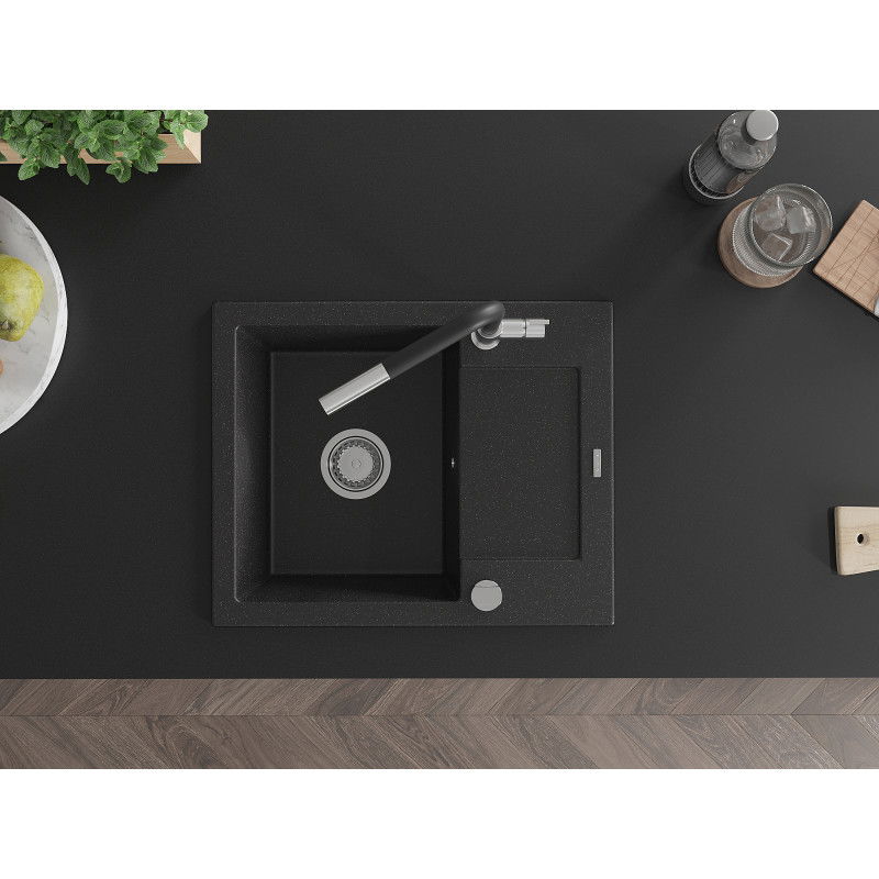 Mexen Enzo гранитна кухненска мивка с 1 корито с отцедник и кухненски