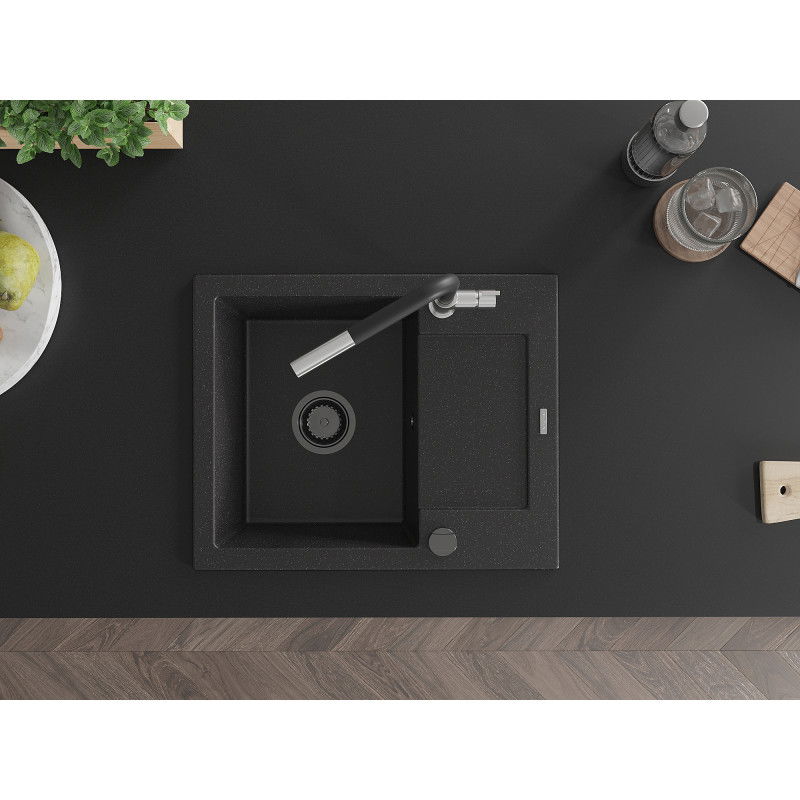Mexen Enzo гранитна кухненска мивка с 1 корито и отцедник с кухненски