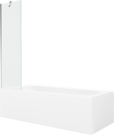 Mexen Vega ръбеста вана 180 x 80 см с обвивка и преграда с 1 крило 50 см, прозрачна, хром - 550118080X9505000001