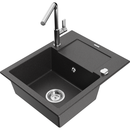 Mexen Enzo гранитна кухненска мивка с едно корито, с отцедник и кухненски