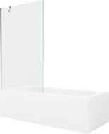 Правоъгълна вана Mexen Vega 180 x 80 cm с обшивка и параван с 1 крило 100 cm, прозрачен, хром - 550118080X9510000001