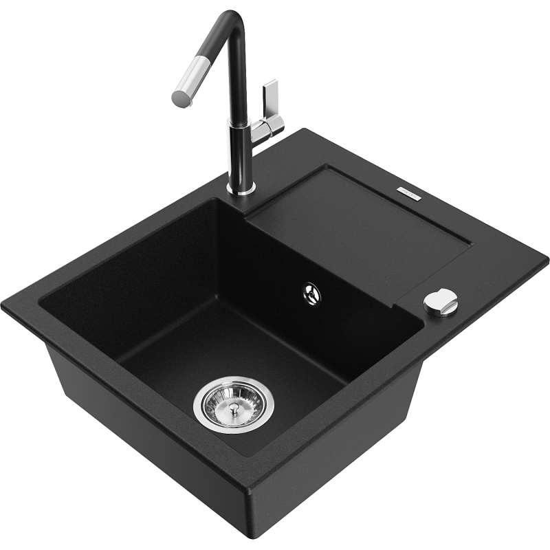 Mexen Enzo гранитна кухненска мивка с 1 корито и отцедник с кухненски