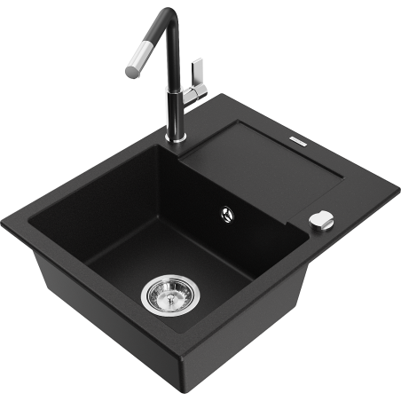 Mexen Enzo гранитна кухненска мивка с 1 корито и отцедник с кухненски