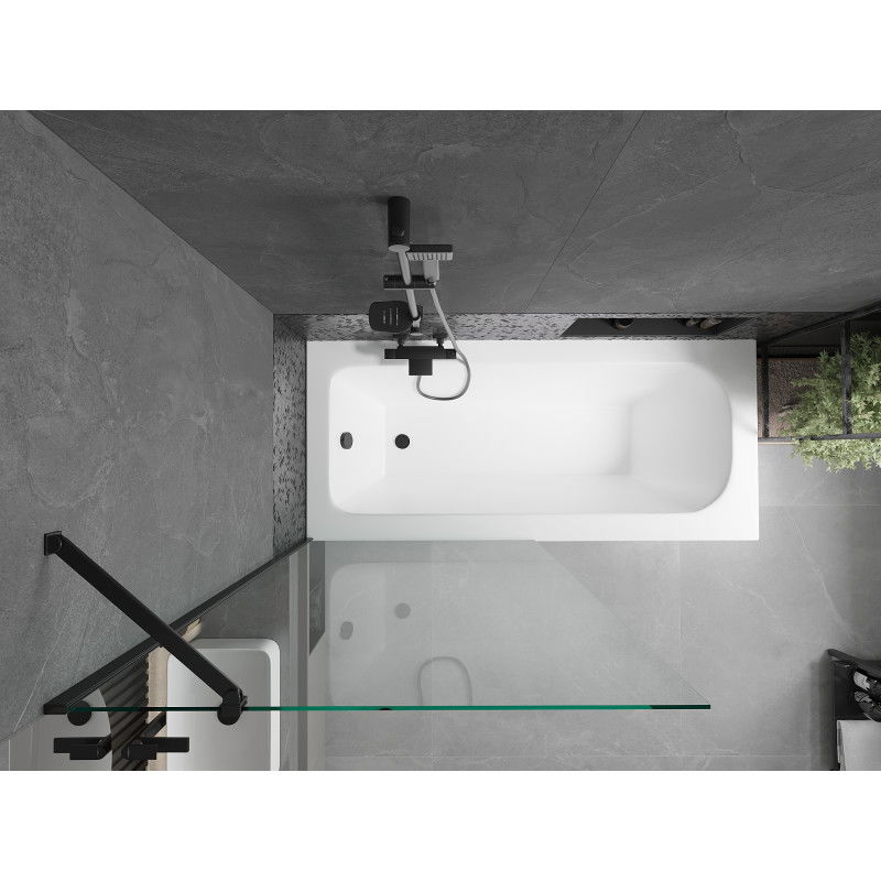 Mexen Vega правоъгълна вана 180 x 80 см с облицовка и еднокрилен параван 90 см,