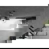 Mexen Vega правоъгълна вана 180 x 80 см с обшивка и параван с 1 крила 60 см, черен модел - 550118080X9506007077